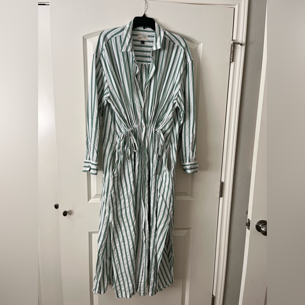 Universal Thread Striped Green and White Maxi Dress